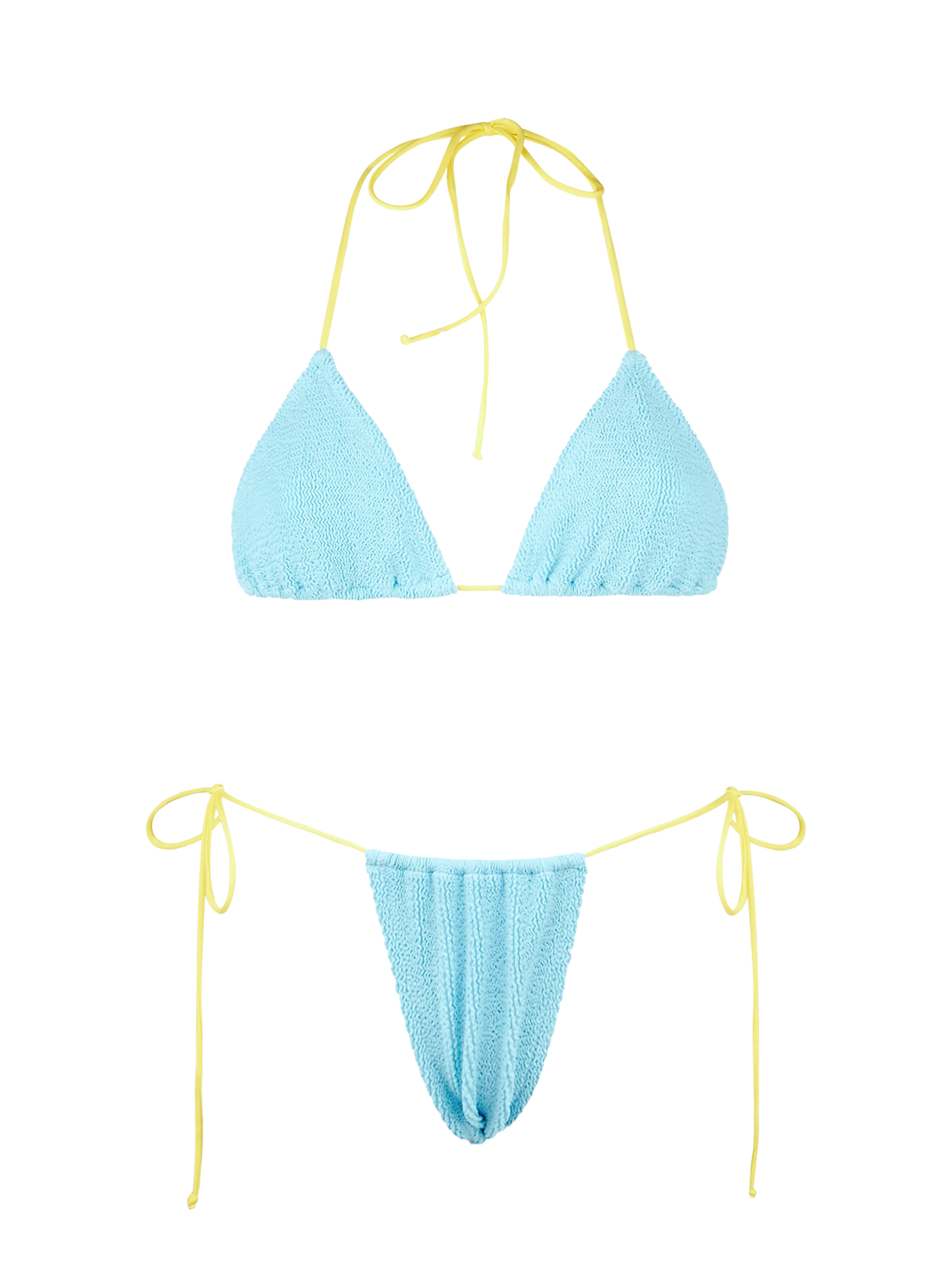 Woman light blue crinkle triangle bikini | MELISSA SATTA SPECIAL EDITION - MC2 Saint Barth