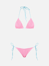 Rosa Crinkle-Triangel-Bikini für Damen | MELISSA SATTA SONDEREDITION