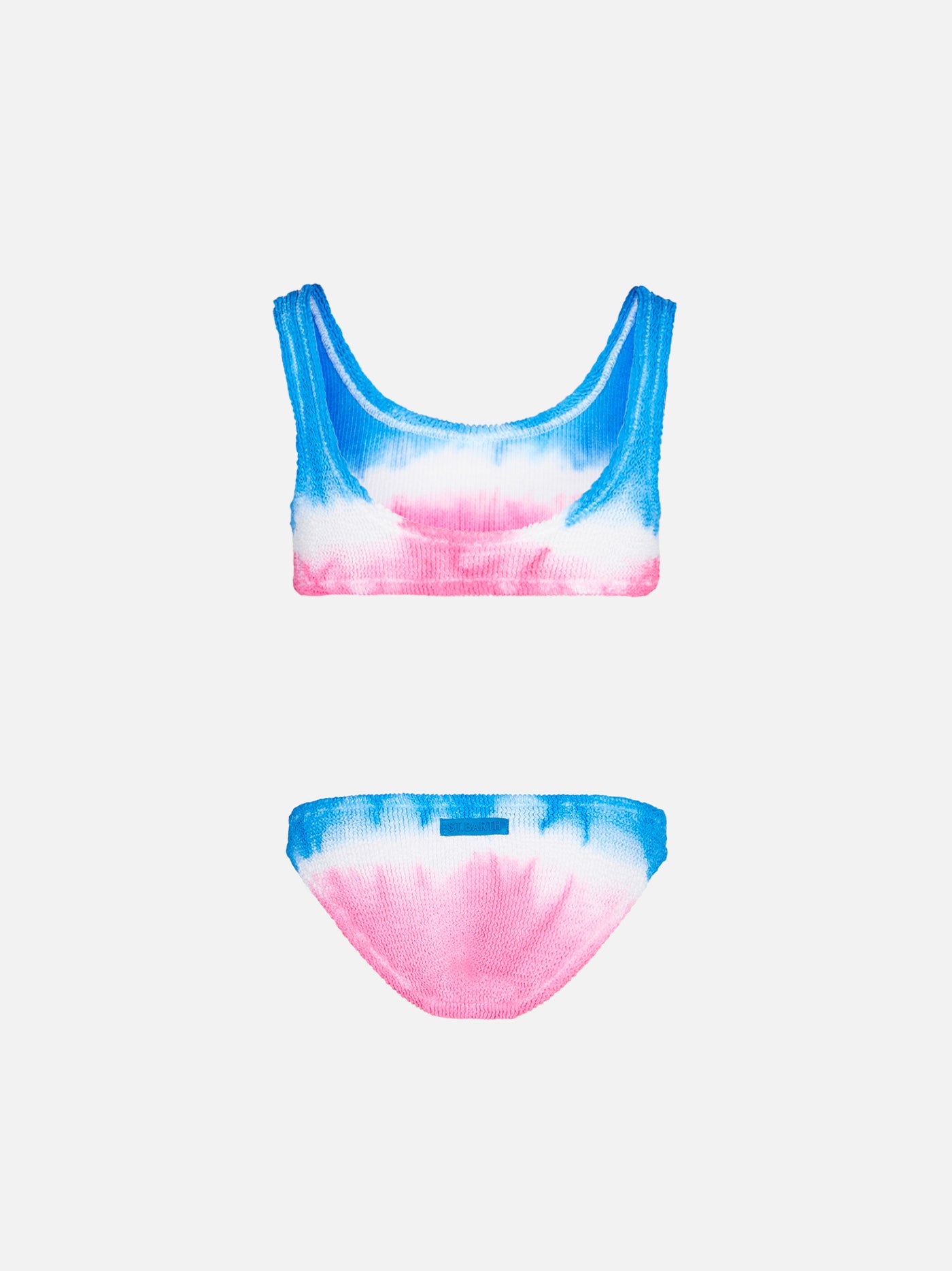 Girl crinkle bralette bikini with tiedye effect