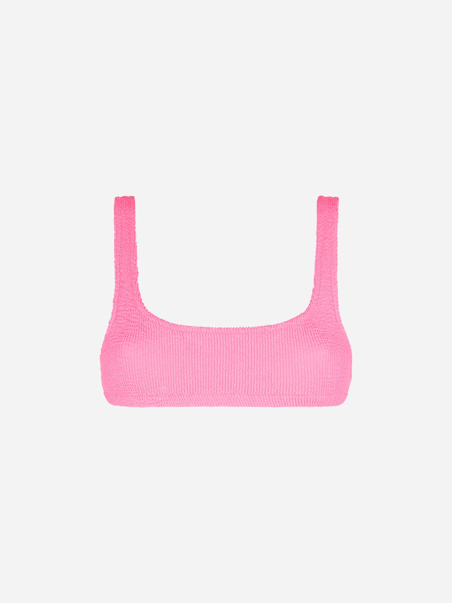 Damen-Badeanzug in Fluo-Rosa mit Crinkle-Bralette-Oberteil