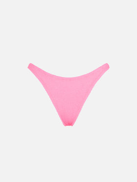 Woman fluo pink crinkle swim briefs - MC2 Saint Barth