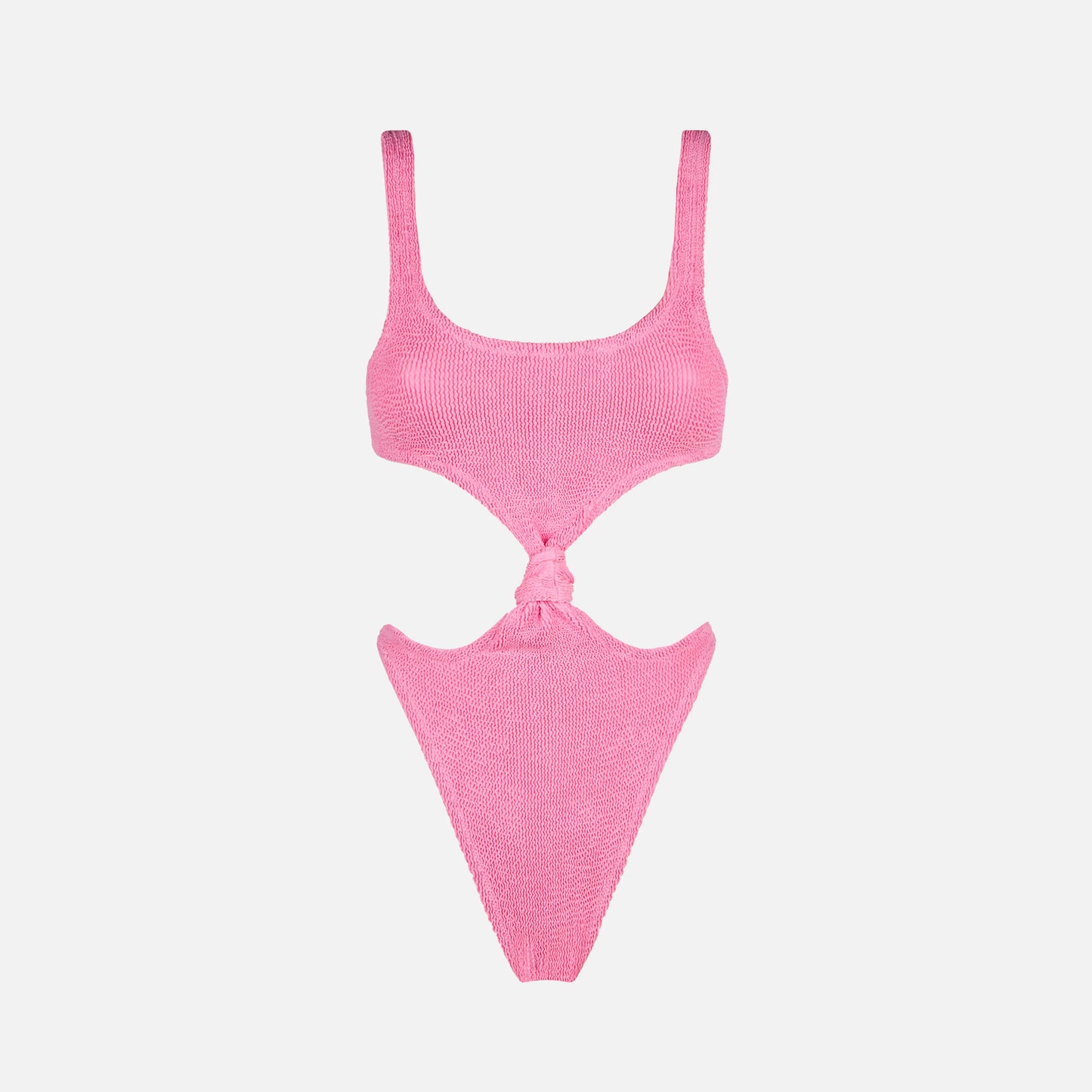 Geknoteter rosa Crinkle-Trikini