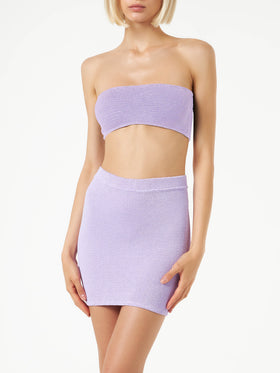 Woman lilac crinkle mini skirt - MC2 Saint Barth