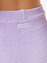 Woman lilac crinkle mini skirt