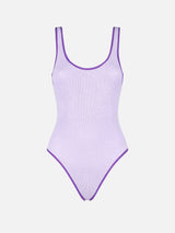 Lilafarbener Crinkle-Badeanzug für Damen | MELISSA SATTA SONDEREDITION