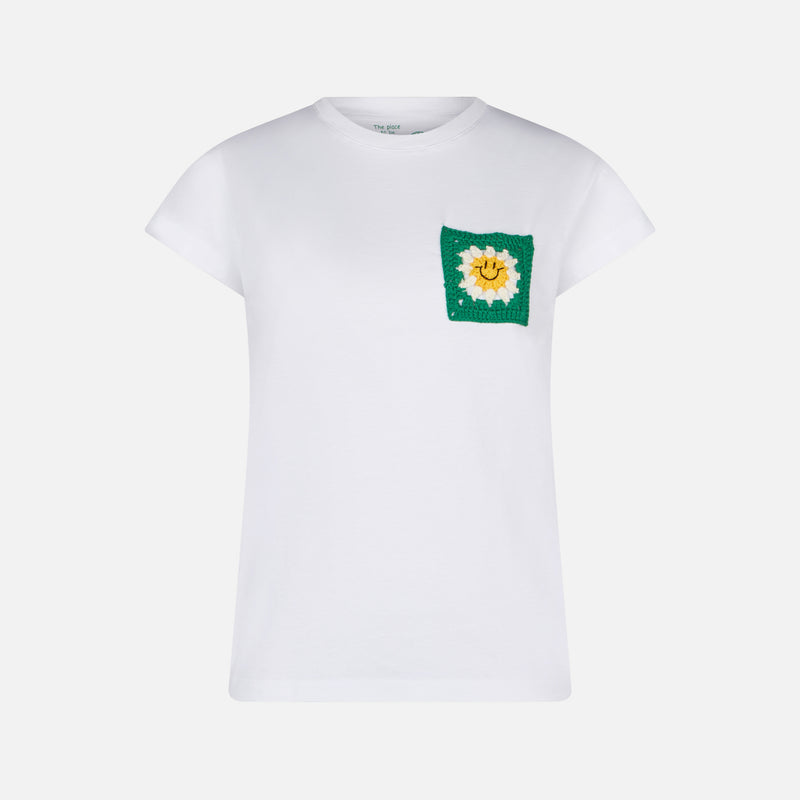 T-shirt da donna in cotone con taschino