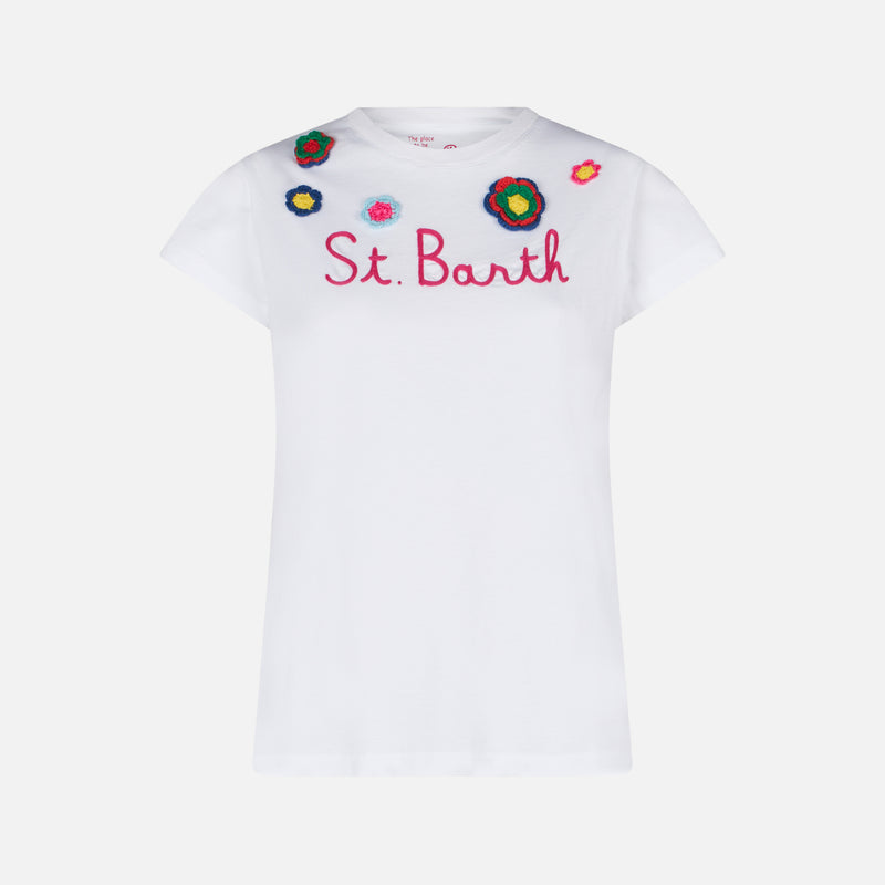 T-shirt da donna in cotone con ricamo