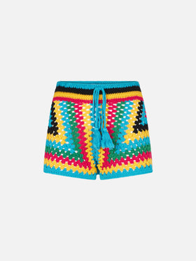 Multicolor crochet shorts - MC2 Saint Barth