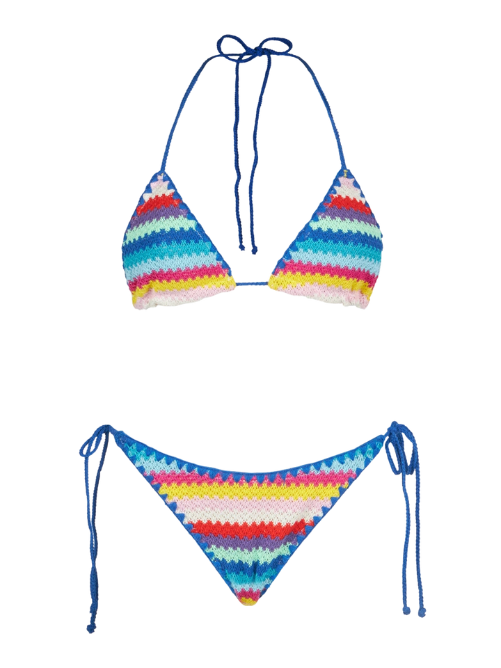 Woman striped crochet triangle bikini - MC2 Saint Barth
