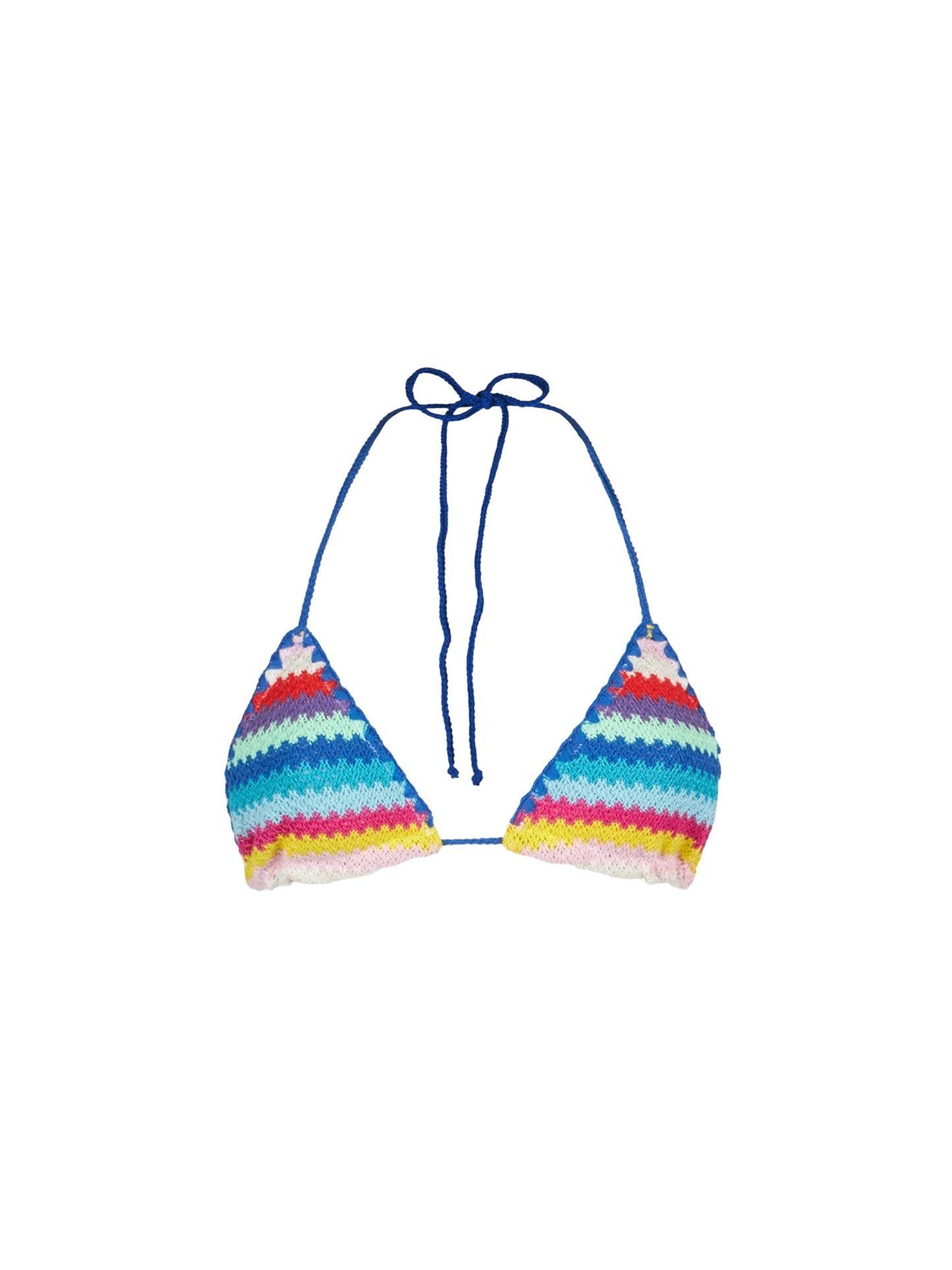 Woman crochet triangle top swimsuit with multicolor stripes - MC2 Saint Barth