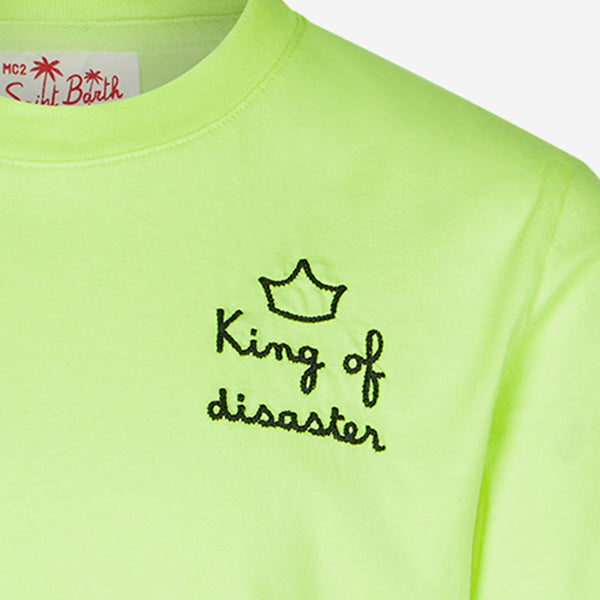 Jungen-T-Shirt mit „King of Disaster“-Stickerei