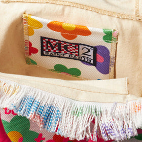 Colette multicolor cotton canvas handbag with flowers print - MC2 Saint Barth