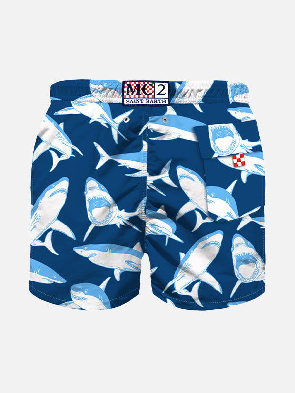 Boy swim shorts shark print