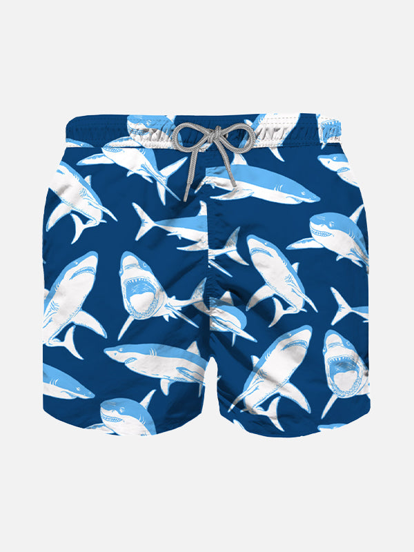 Boy swim shorts shark print