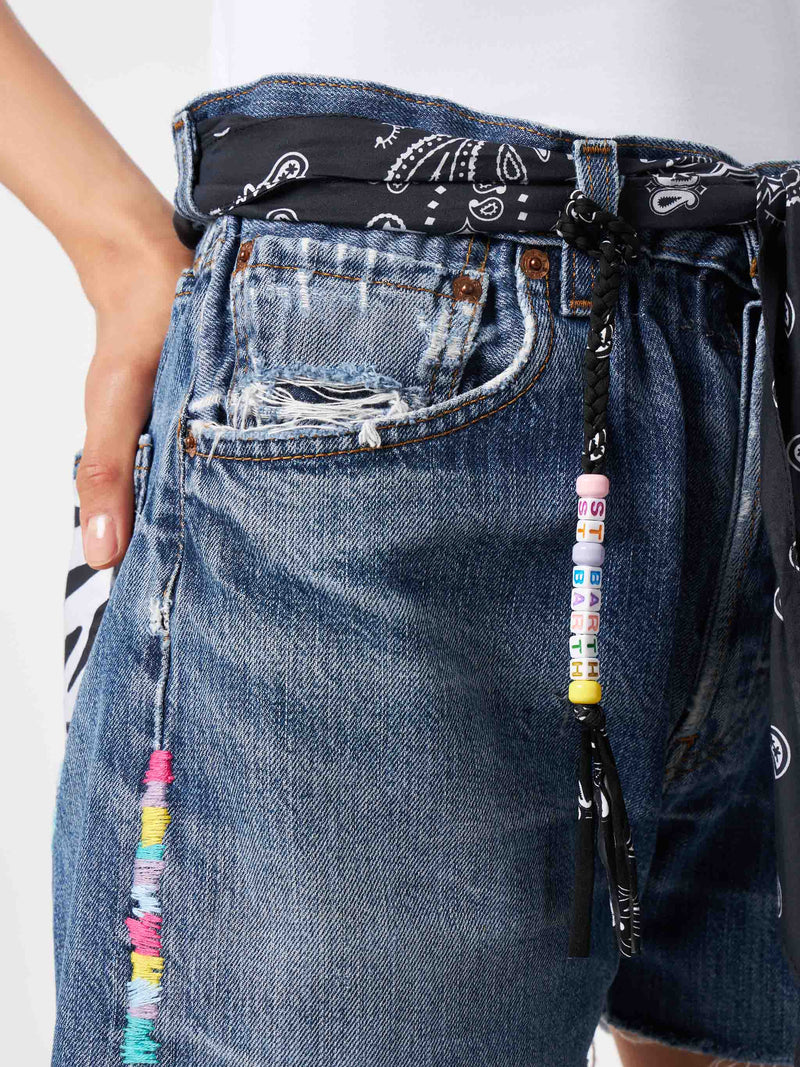 Damen-Jeansshorts mit Stickerei