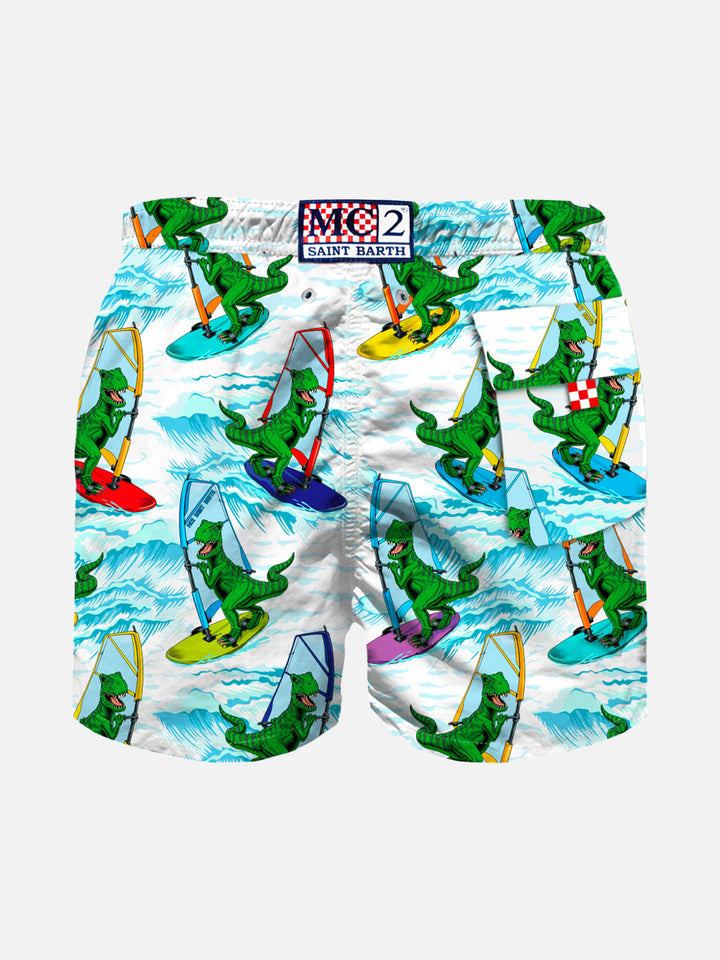 Boy swim shorts with dinosaur print - MC2 Saint Barth