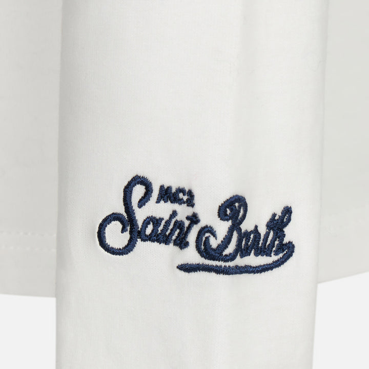 Boy white t-shirt with dinosaur print - MC2 Saint Barth