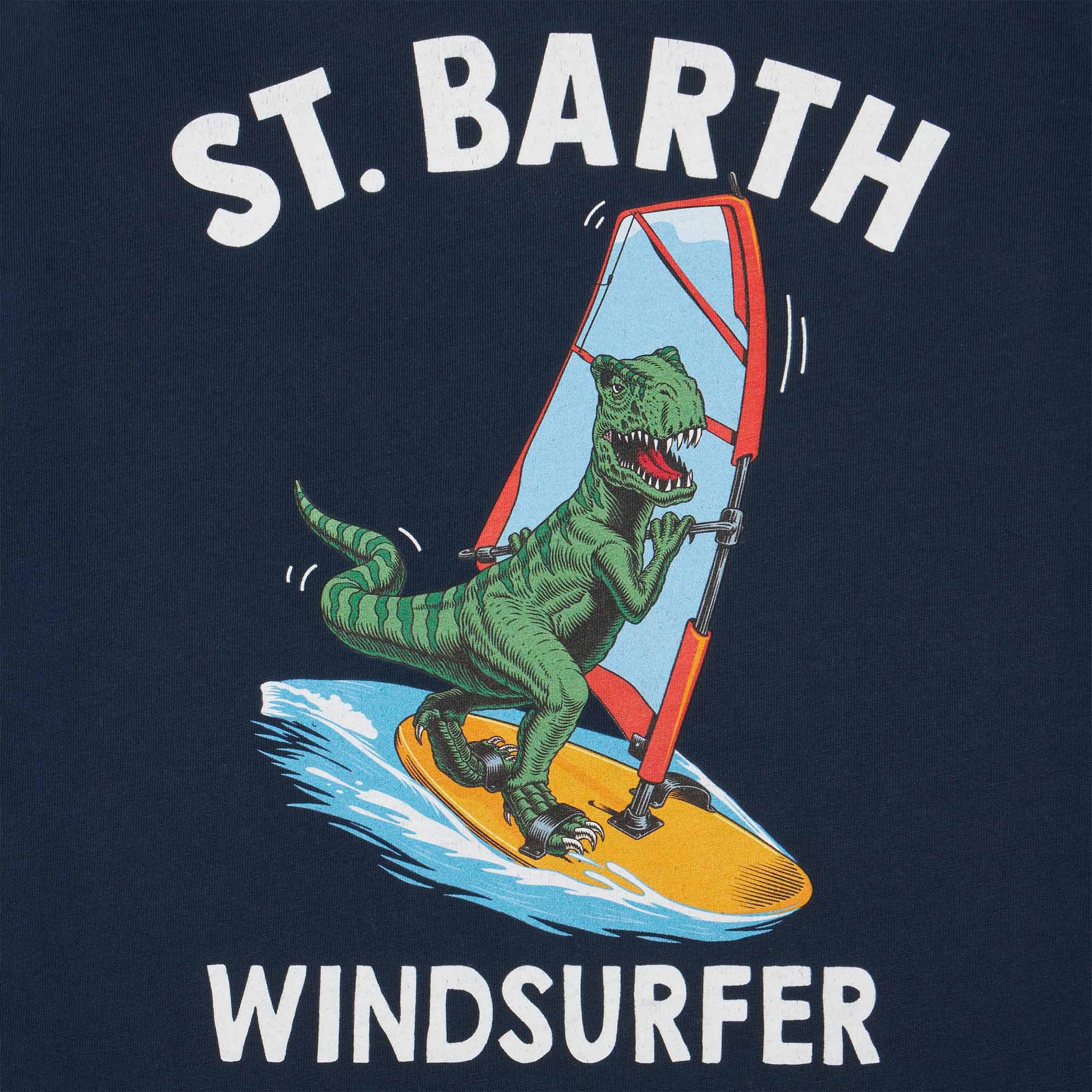 Boy cotton t-shirt with dinosaur print - MC2 Saint Barth