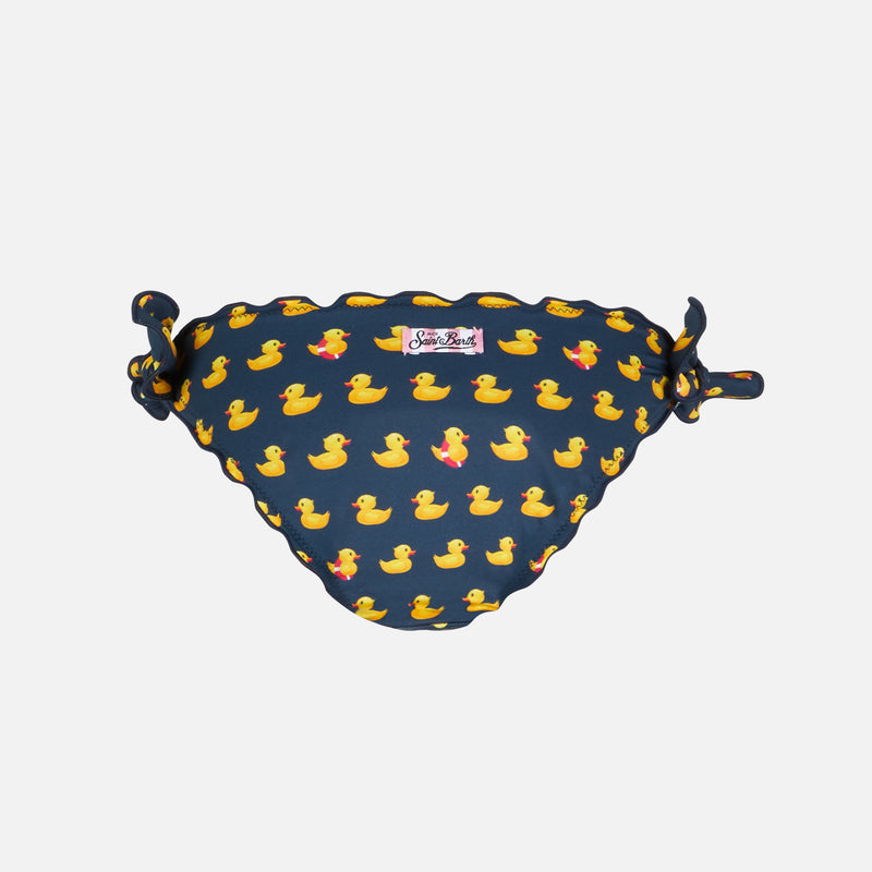 Girl swim briefs with ducky print