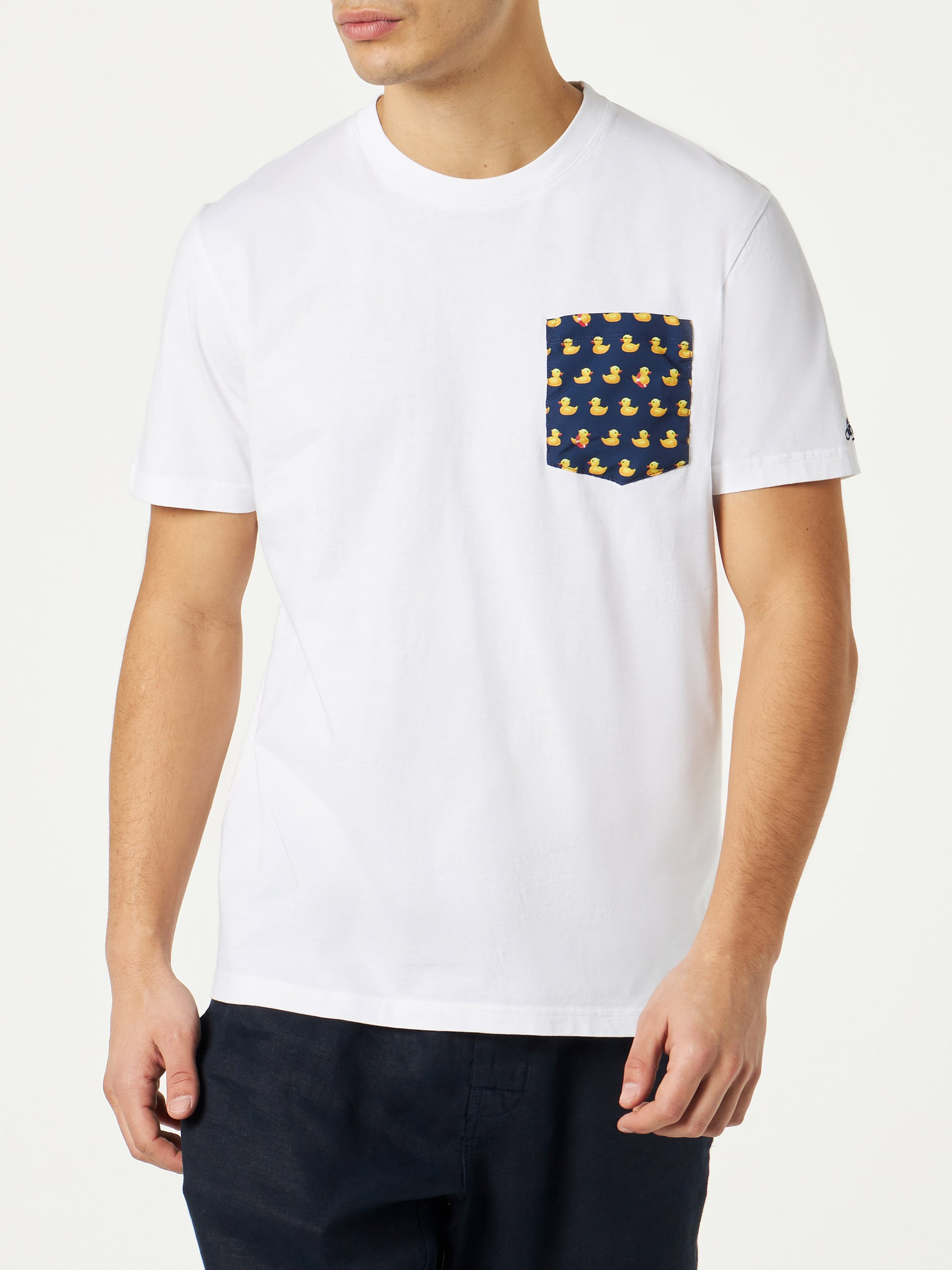Man cotton t-shirt Austin with ducky pocket - MC2 Saint Barth