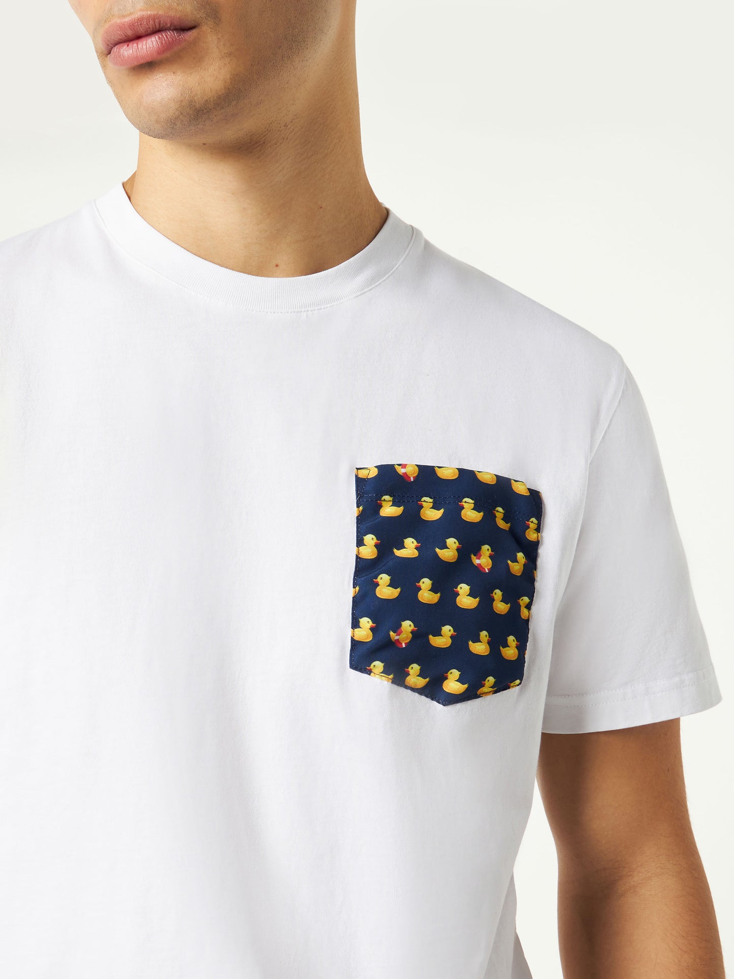 Man cotton t-shirt Austin with ducky pocket - MC2 Saint Barth