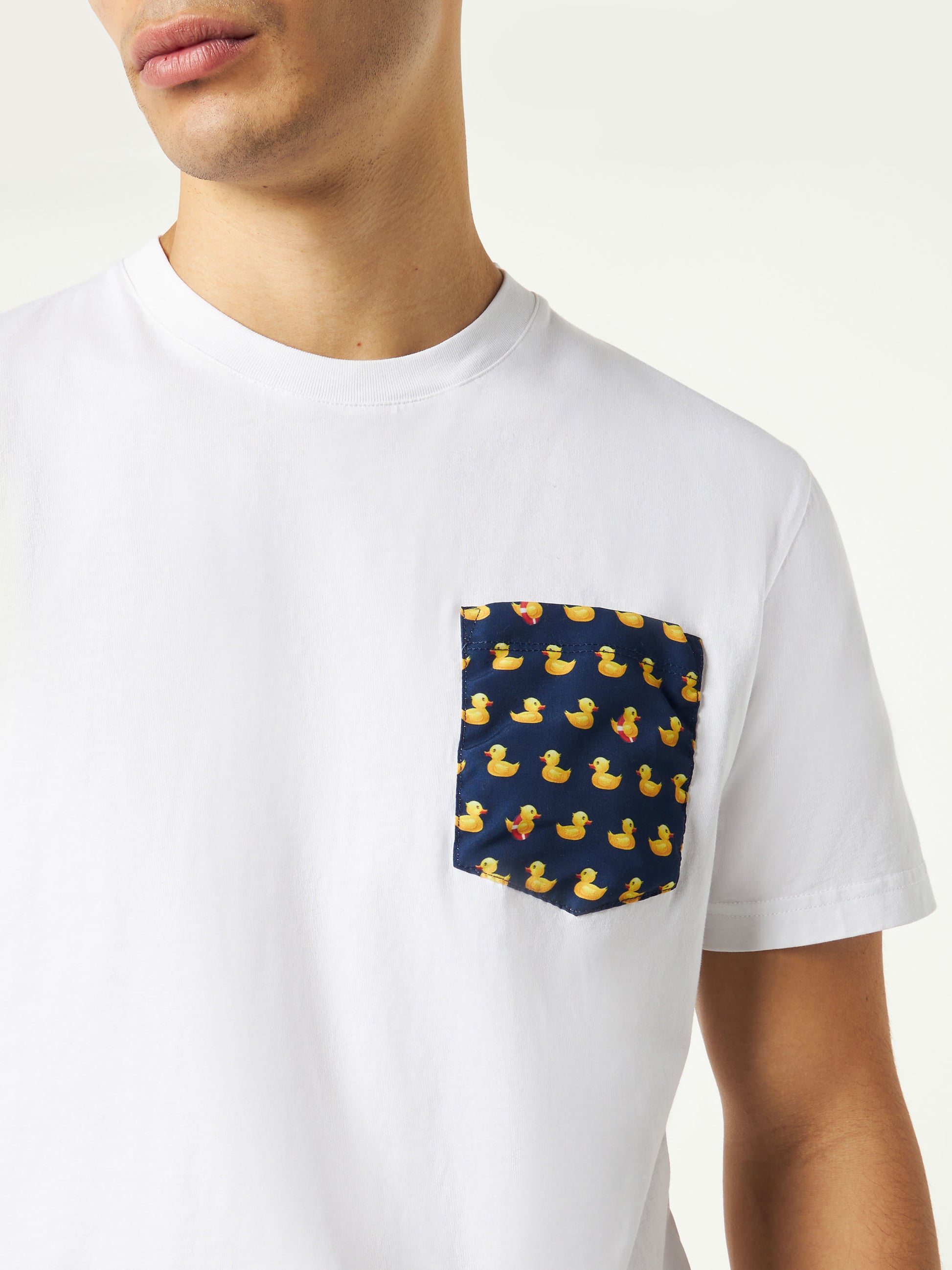Man cotton t-shirt Austin with ducky pocket - MC2 Saint Barth