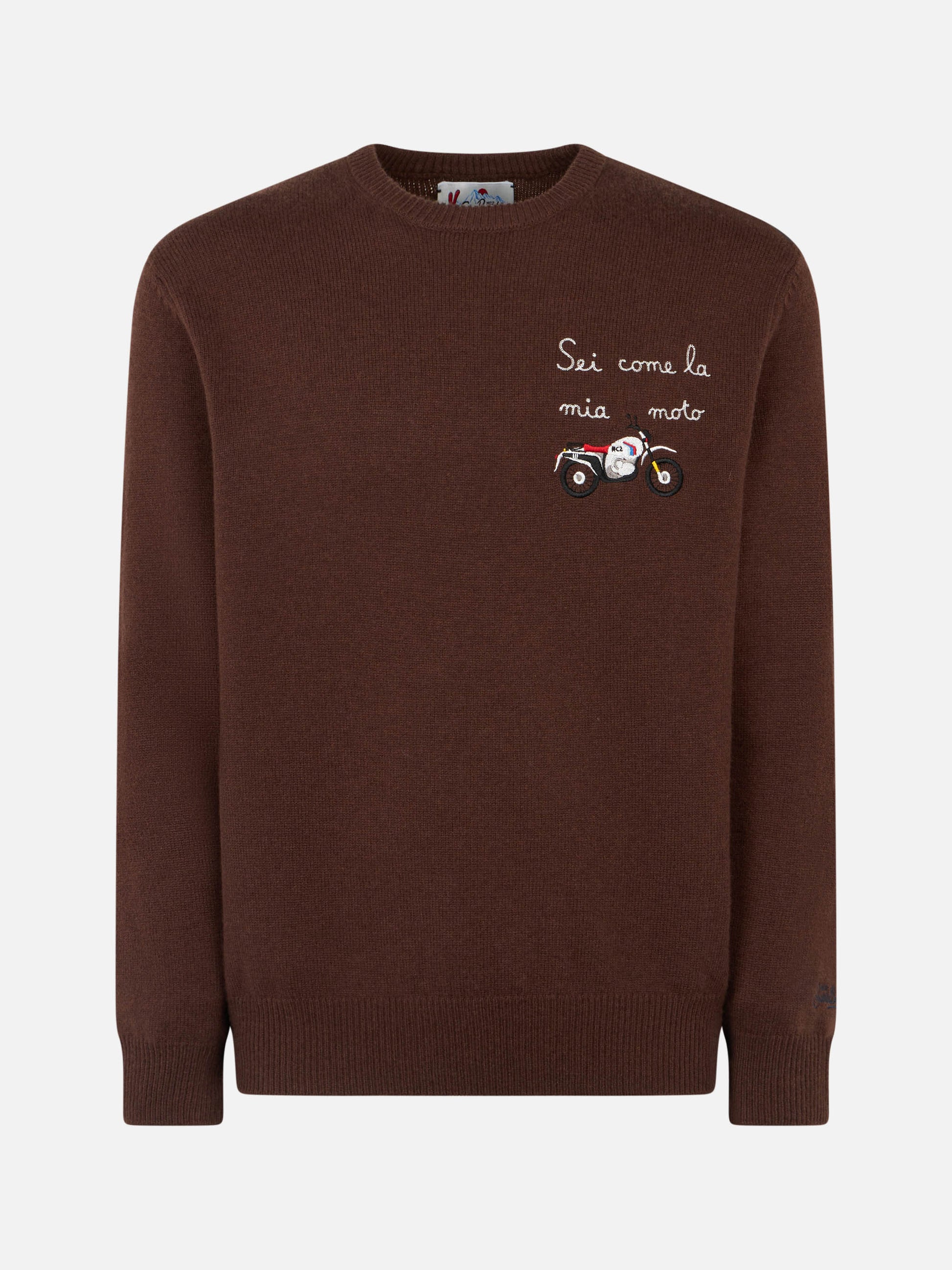 Man crewneck sweater with Sei Come la mia Moto embroidery - MC2 Saint Barth
