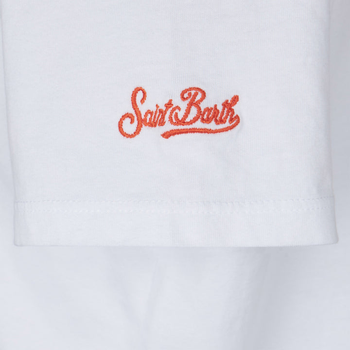 Girl t-shirt with daisy embroidery and patch - MC2 Saint Barth
