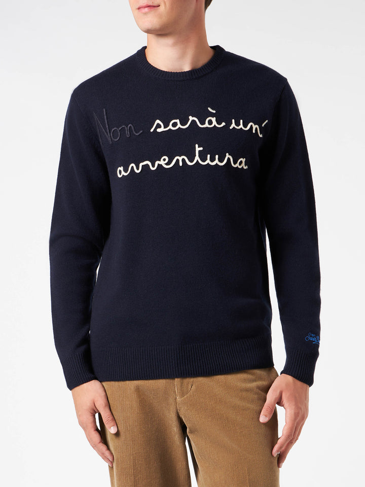 Man crewneck sweater with Non sarà un'avventura embroidery | NIKI DJ SPECIAL EDITION