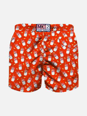 Boy swim shorts with Estathé print | Estathé® Special Edition - MC2 Saint Barth