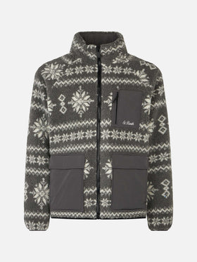 Man sherpa jacket with fair-isle print - MC2 Saint Barth