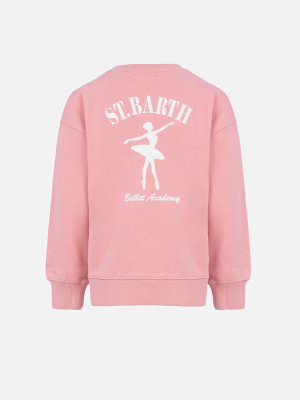 Girl crewneck sweatshirt Briony whit St. Barth ballet academy print