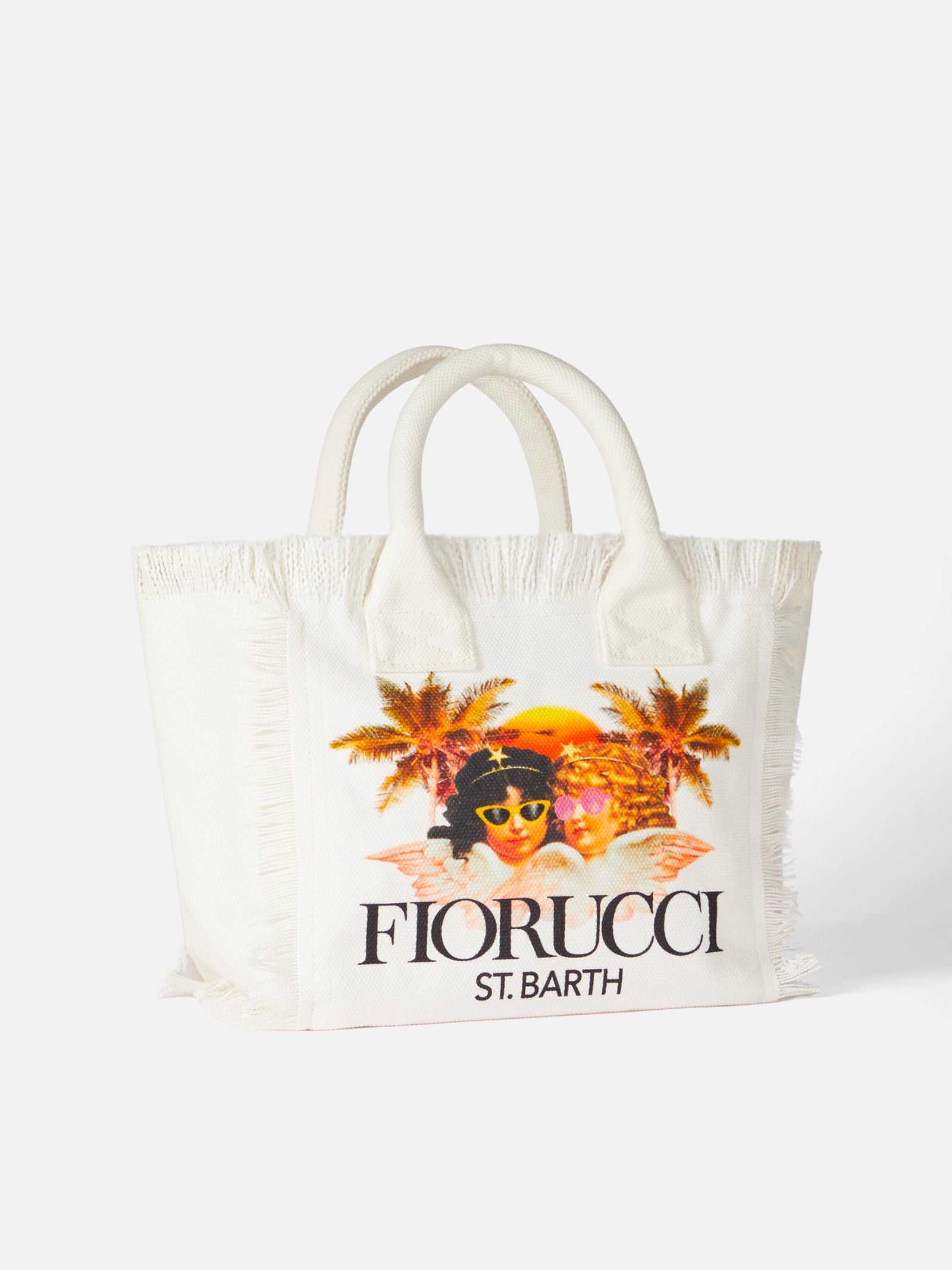 Colette white cotton canvas handbag with Fiorucci Angels print FIORUCCI SPECIAL EDITION