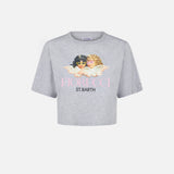 Kurzes Damen-T-Shirt mit Fiorucci Angel-Print | FIORUCCI-SONDERAUSGABE