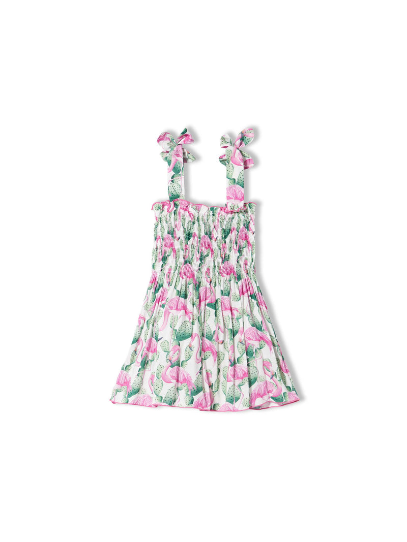 Girl dress flamingo print