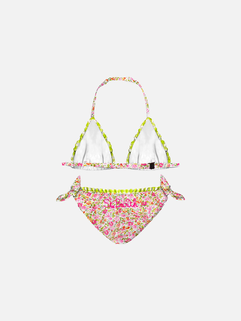 Girl triangle flower bikini | Made with Liberty fabric