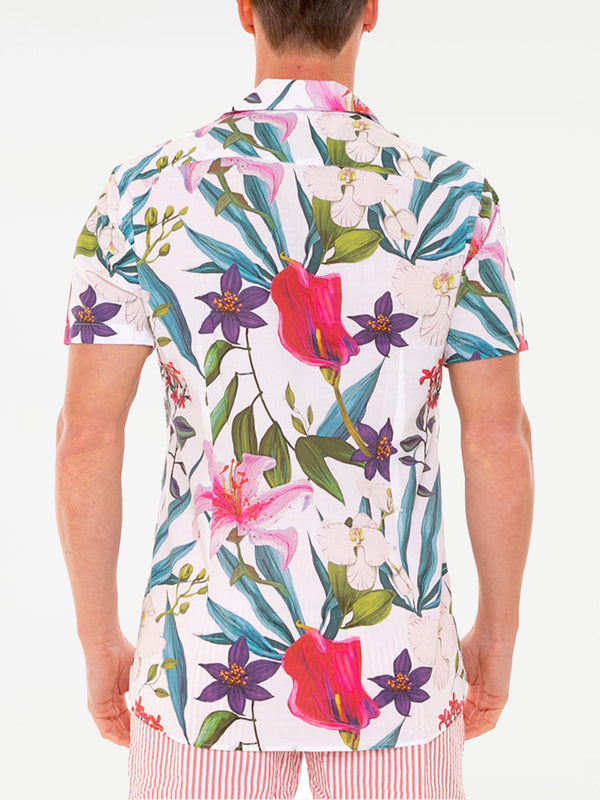 Camicia da uomo stampa tropicale