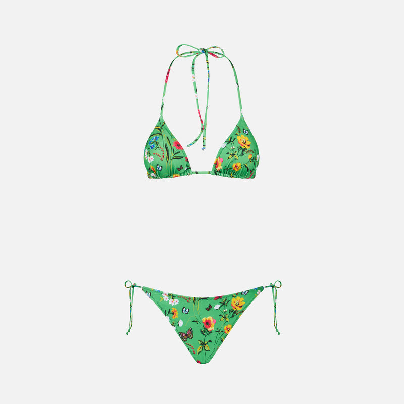 Bikini da donna a triangolo con stampa fiori