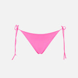 Slip mare donna rosa fluo con laccetti laterali