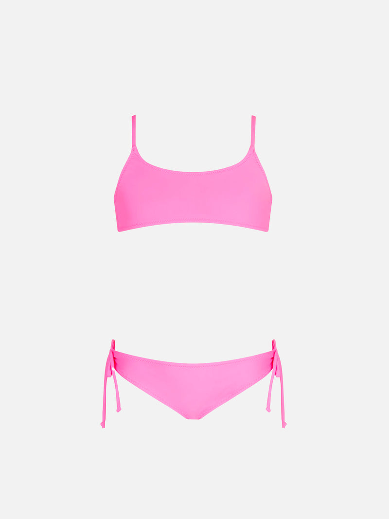 Mädchen-Bralette-Bikini in Neonrosa