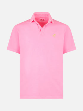 Fluo pink cotton jersey man polo - MC2 Saint Barth