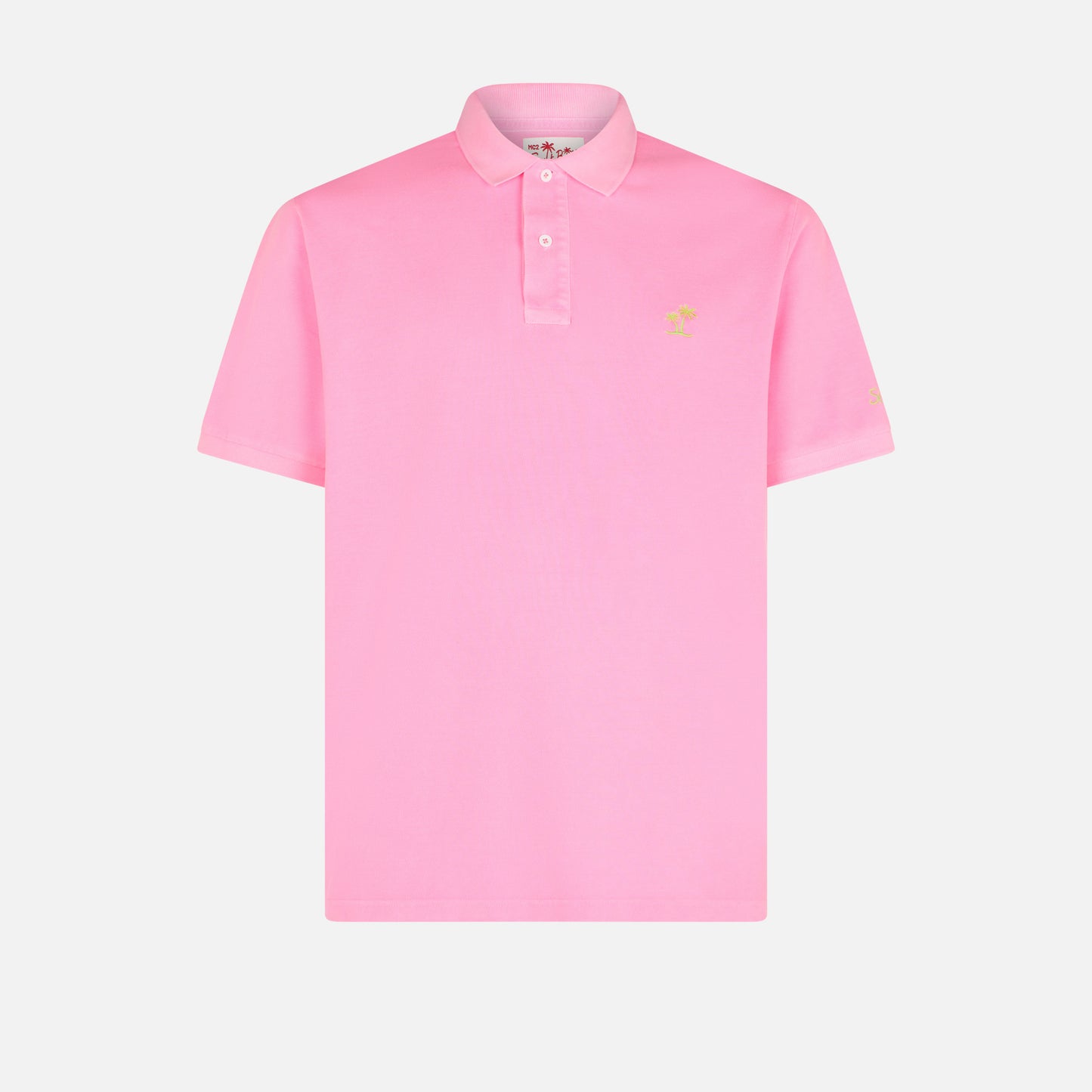 Pink piquet polo with St. Barth logo and vintage effect - MC2 Saint Barth