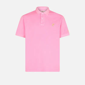 Pink piquet polo with St. Barth logo and vintage effect - MC2 Saint Barth