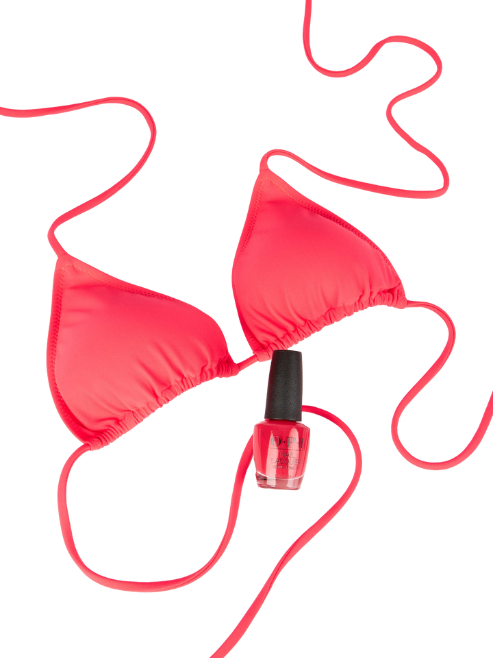 Woman fluo red triangle top swimsuit - MC2 Saint Barth