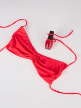 Bikini da donna a fascia rosso fluo