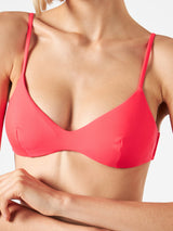 Top bralette donna rosso fluo