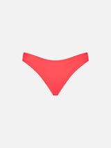 Woman fluo red swim briefs