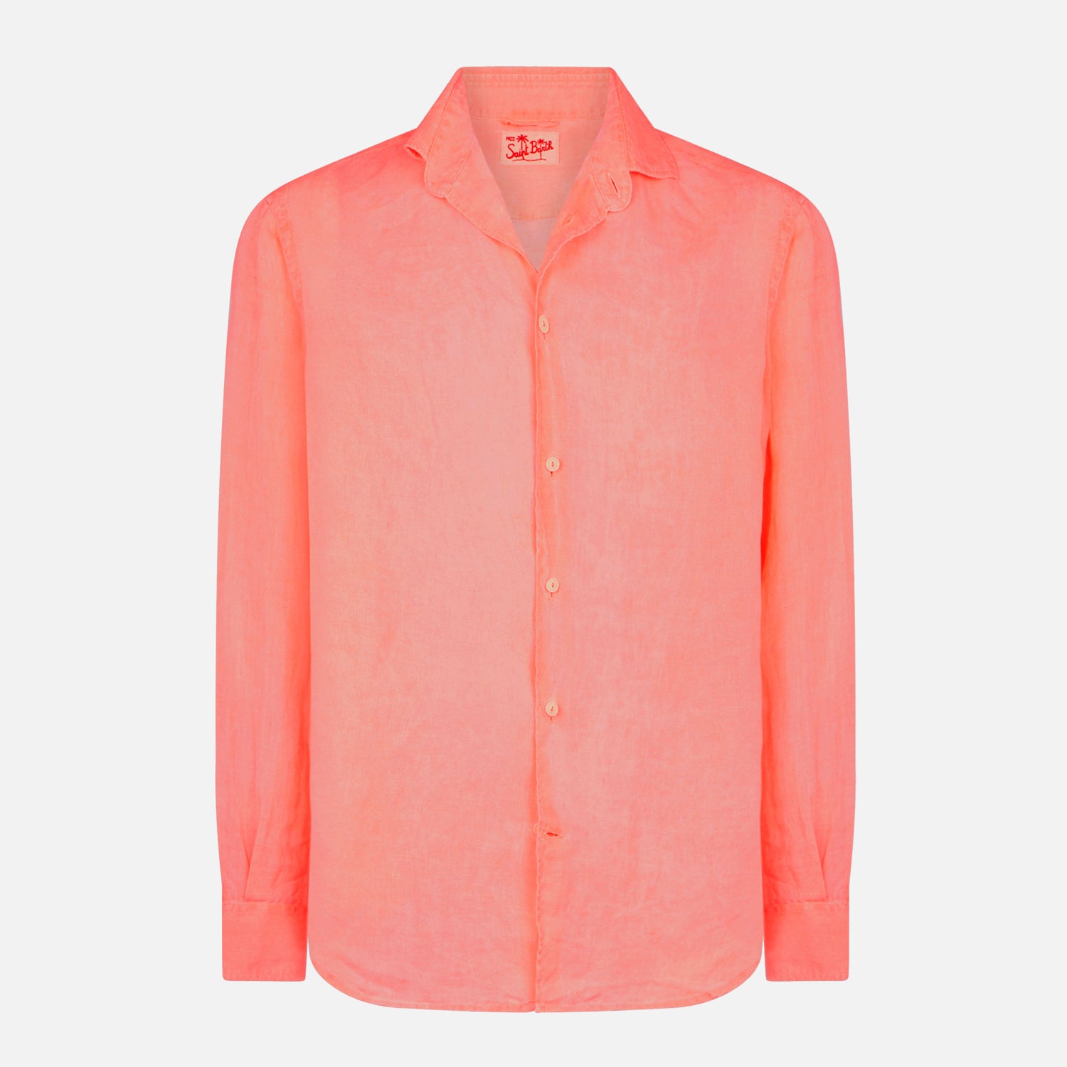 Man fluo red linen Pamplona shirt - MC2 Saint Barth