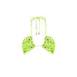 Fluo yellow bandanna bandeau top