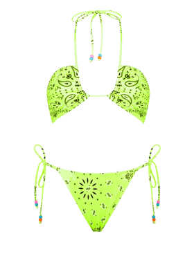 Woman bandeau bikini with bandanna print and charms - MC2 Saint Barth